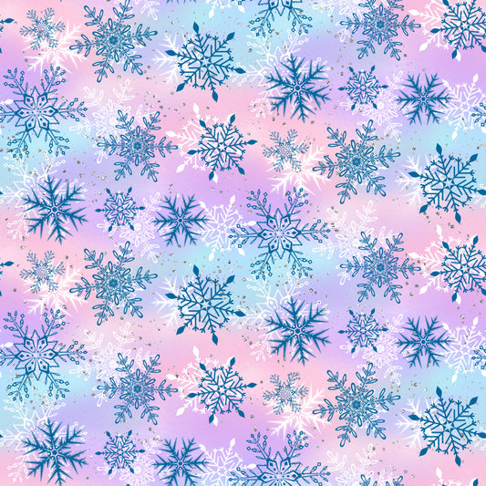 Snowflakes on Watercolor 12x12 Patterned Vinyl Sheet