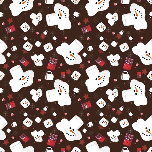 Snowman Hot Cocoa 12x12 Patterned Vinyl Sheet