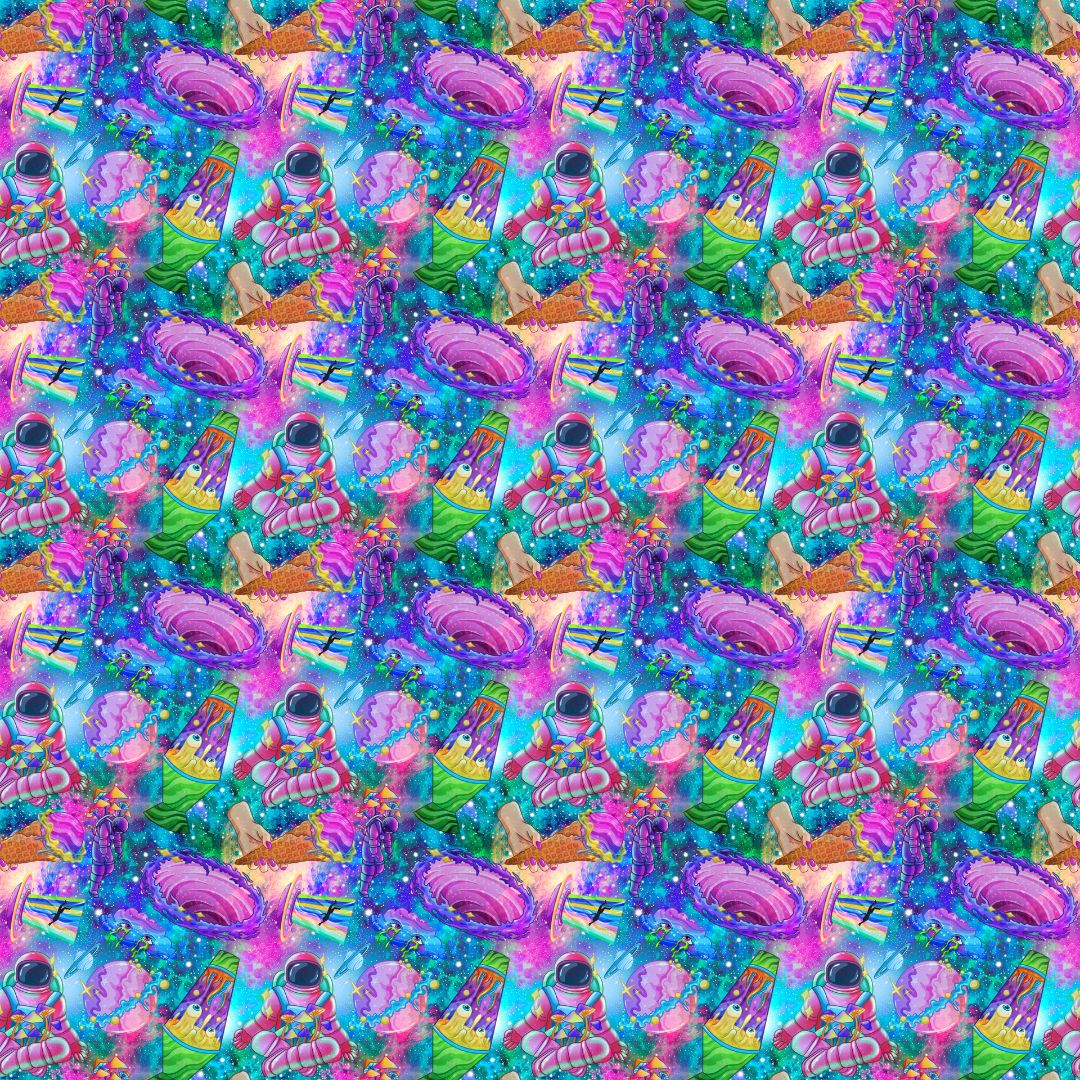 Psychedelic Space Trip 12x12 Patterned Vinyl Sheet
