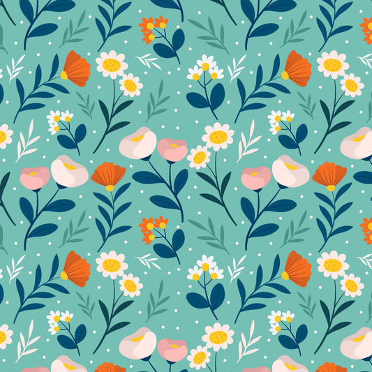 Spring Floral Garden 12x12 Patterned Vinyl Sheet