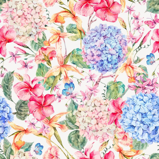 Spring Time Watercolor Florals 12x12 Patterned Vinyl Sheet