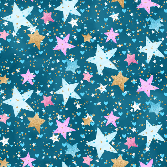 Stars & Hearts Confetti 12x12 Patterned Vinyl Sheet
