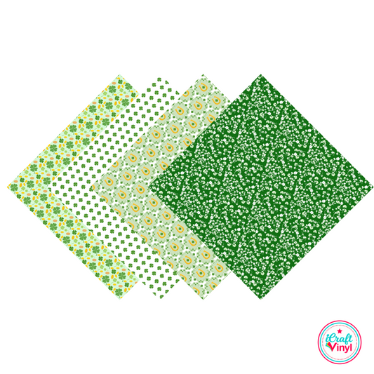 St. Patrick's Shamrocks Patterned HTV Pack