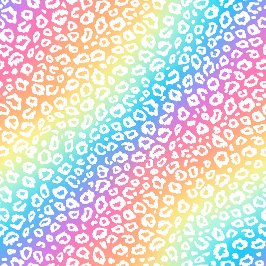Striped Pastel Rainbow Leopard Print 12x12 Patterned Vinyl Sheet