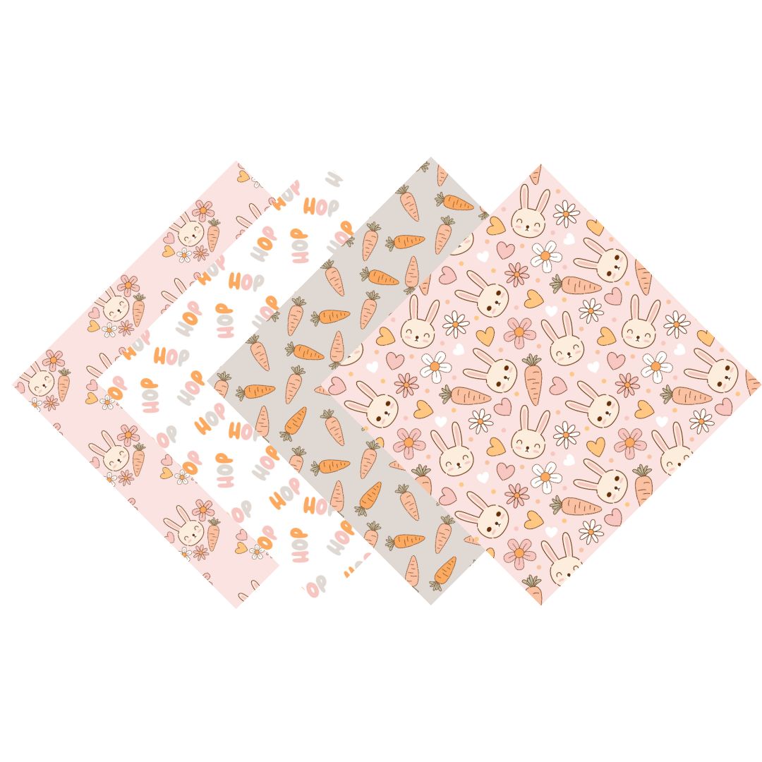 Sweet Easter Bunnies & Carrots Patterned Vinyl Pack