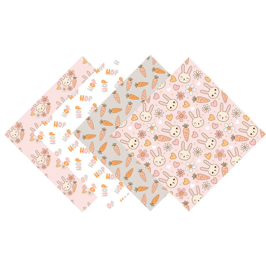 Sweet Easter Bunnies & Carrots Patterned Vinyl Pack