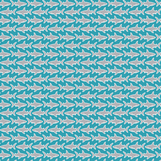 Swimming Sharks 12x12 Patterned Vinyl Sheet