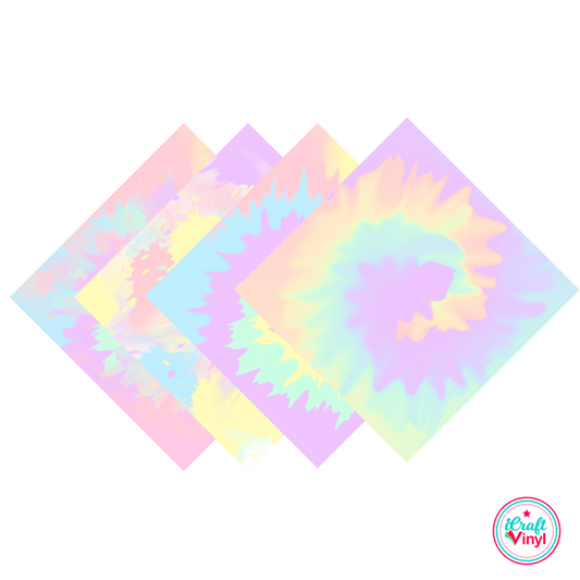 Pastel Tie-Dye Patterned HTV Pack