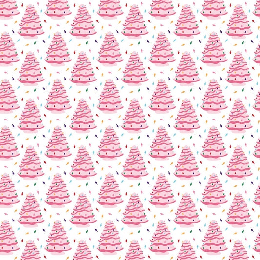 Pink Ceramic Trees 12x12 Patterned Vinyl Sheet