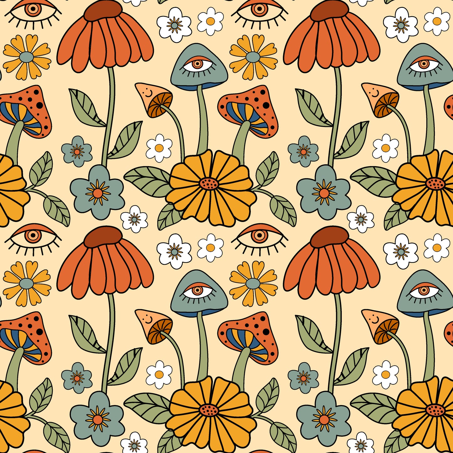 Trippy Hippie 12x12 Patterned Vinyl Sheet