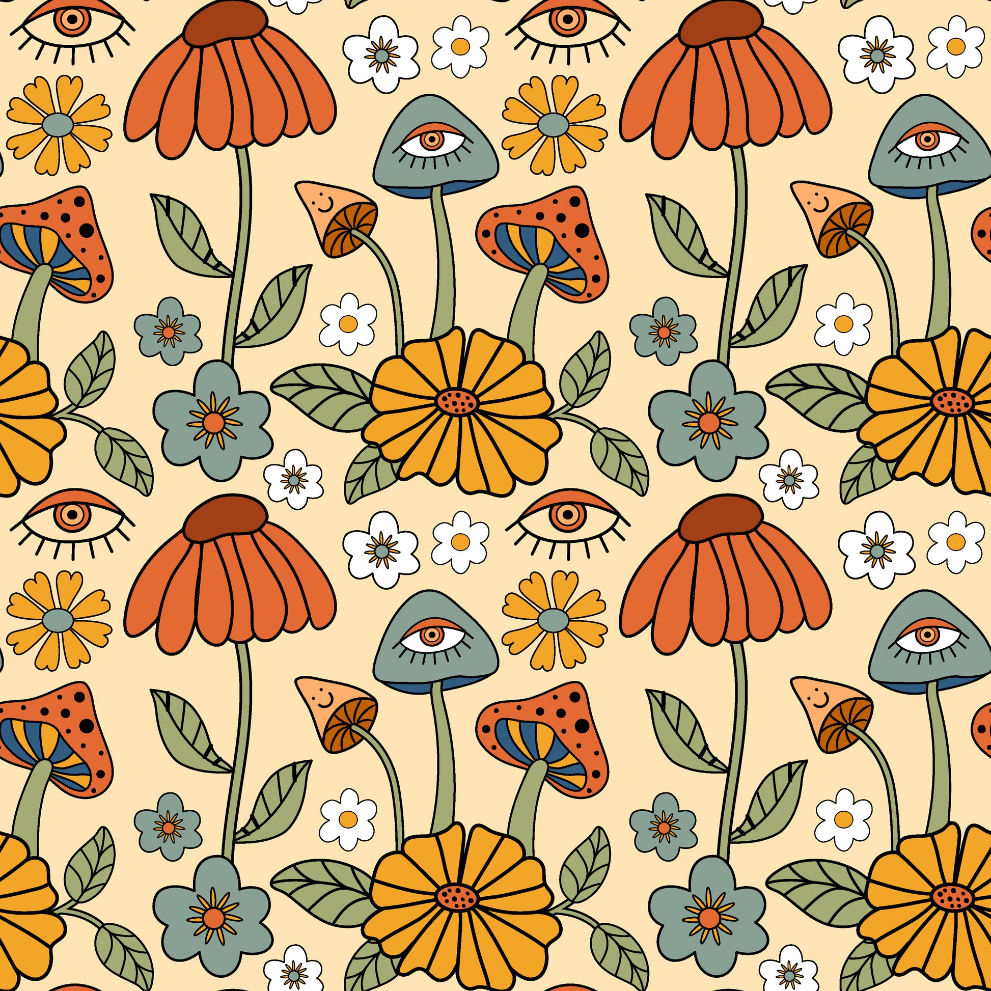 Trippy Hippie 12x12 Patterned Vinyl Sheet