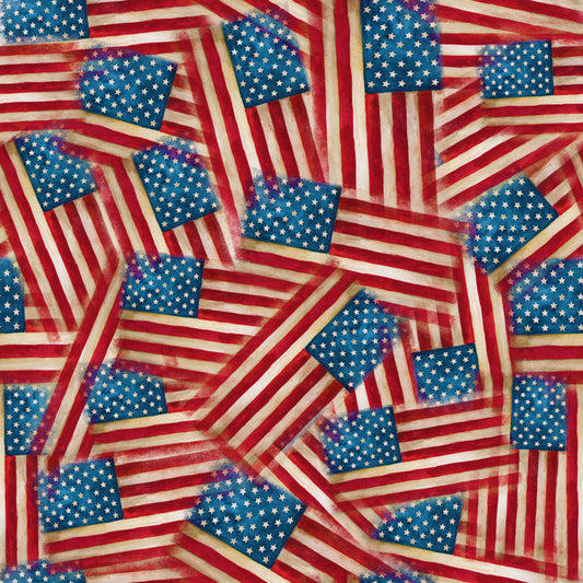 American Flags 12x12 Patterned Vinyl Sheet
