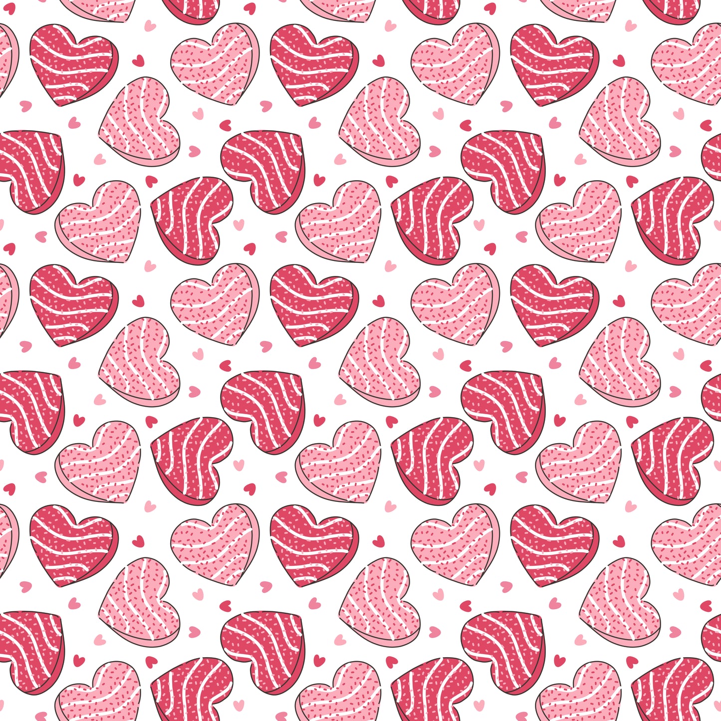 Valentine's Day Heart Cakes 12x12 Patterned Vinyl Sheet
