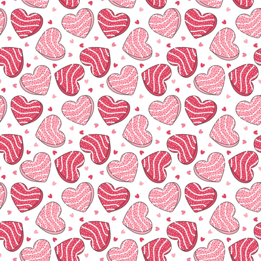 Valentine's Day Heart Cakes 12x12 Patterned Vinyl Sheet