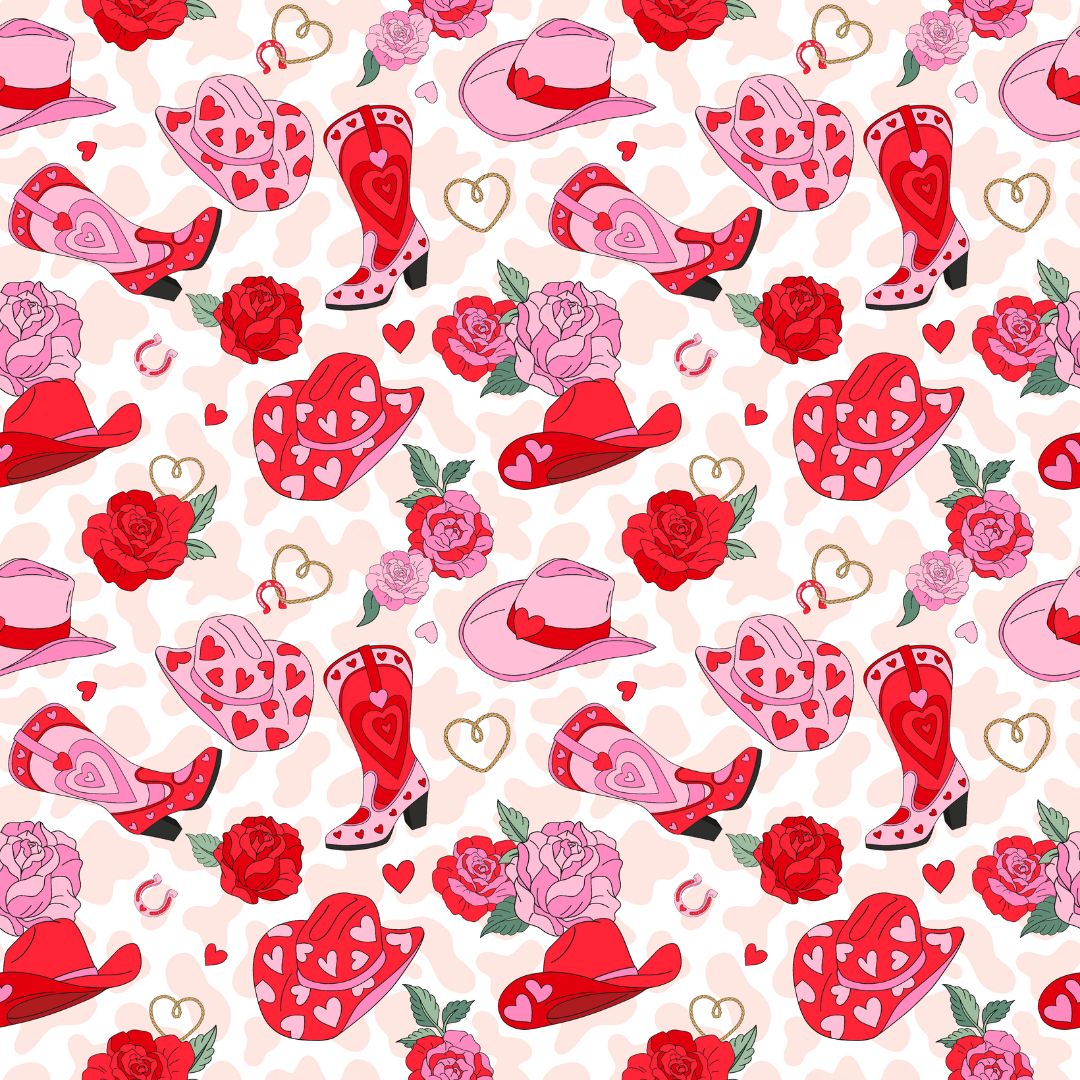 Valentine Cowgirl 12x12 Patterned Vinyl Sheet
