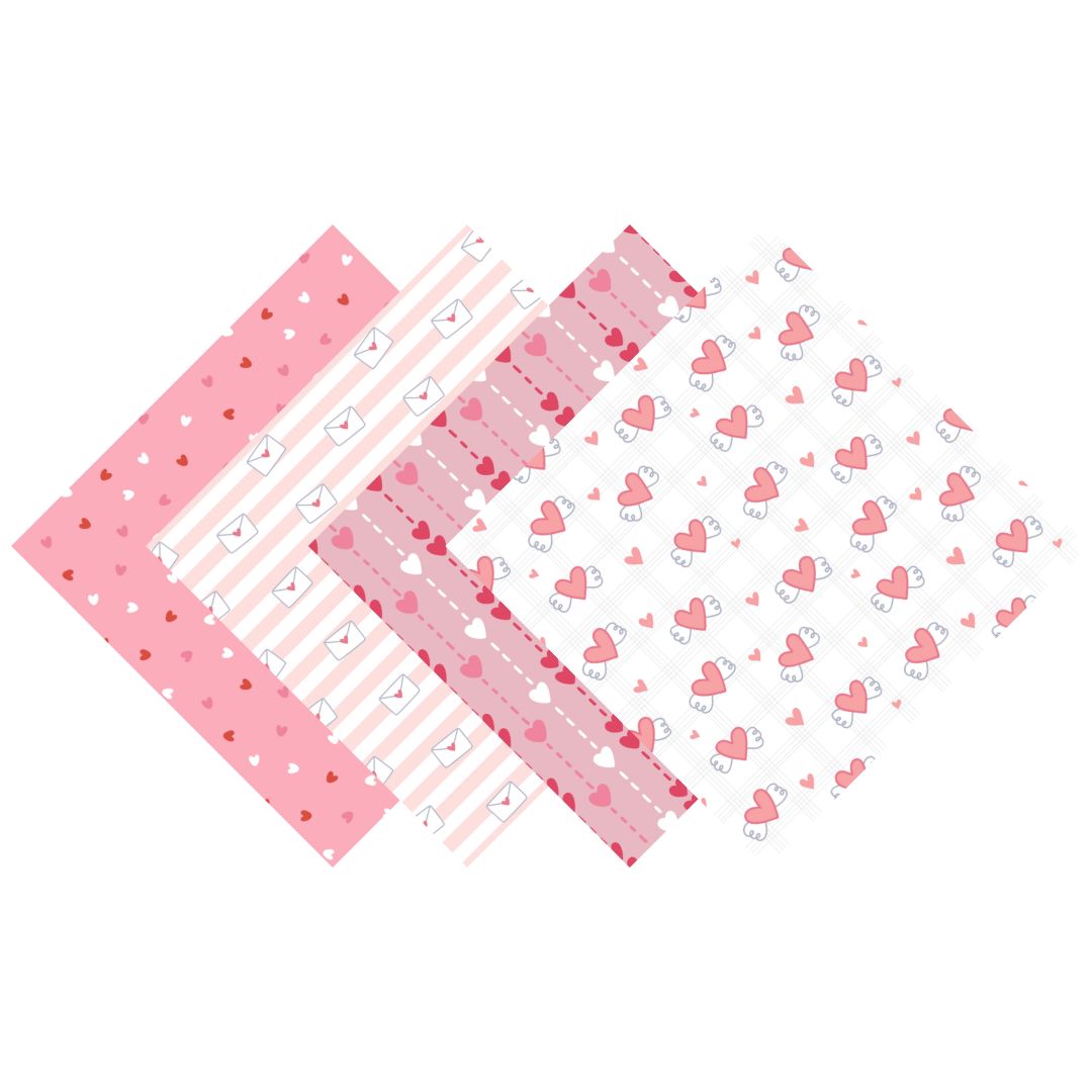 Hearts & Love Letters Patterned Vinyl Pack
