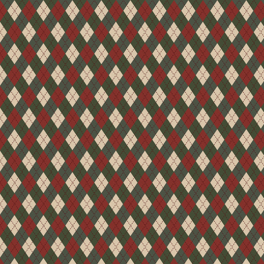 Vintage Mini Holiday Argyle 12x12 Patterned Vinyl Sheet