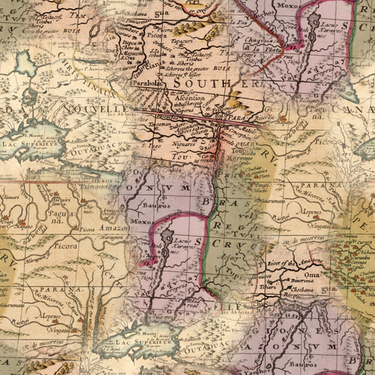 Vintage Travel Map 12x12 Patterned Vinyl Sheet