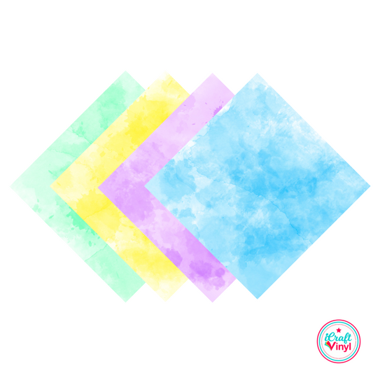 Pastel Watercolors Patterned HTV Pack