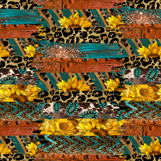 Western Leopard Print Brush Strokes 12x12 Patterned Vinyl Sheet