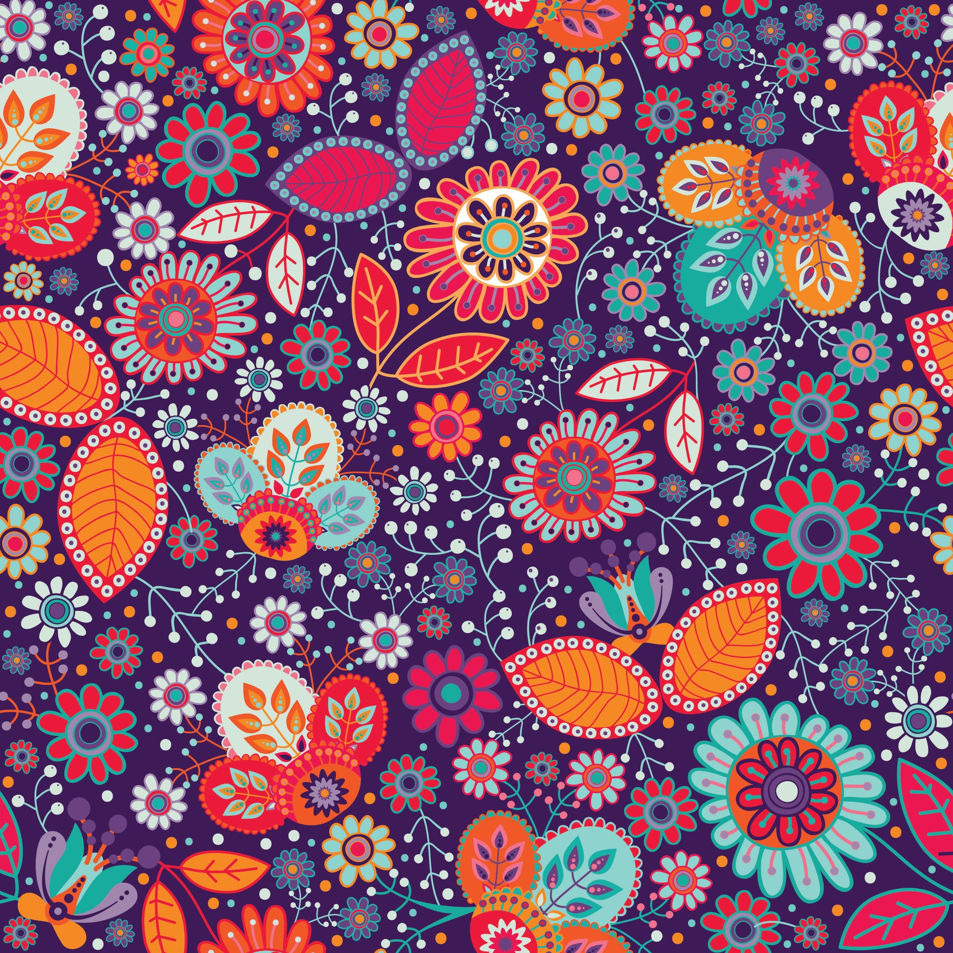Whimsical Floral 12x12 Patterned Vinyl Sheet