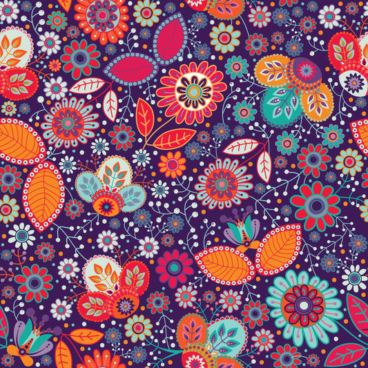 Whimsical Floral 12x12 Patterned Vinyl Sheet