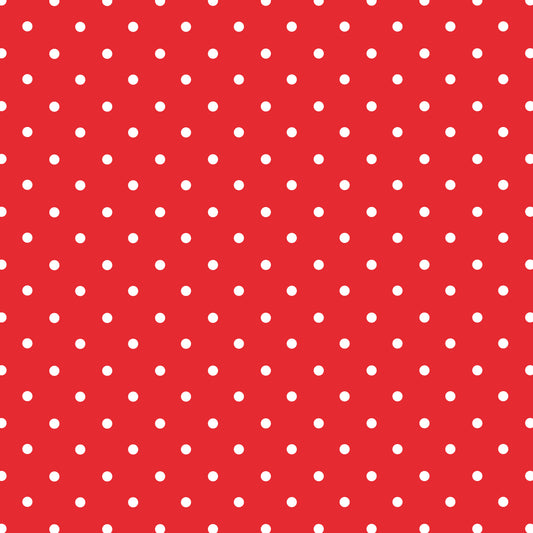 White & Red Polkadots 12x12 Patterned Vinyl Sheet