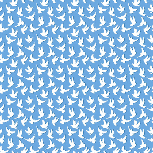 White Doves 12x12 Patterned Vinyl Sheet