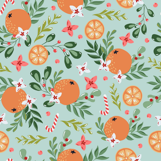 Winter Floral & Citrus 12x12 Patterned Vinyl Sheet