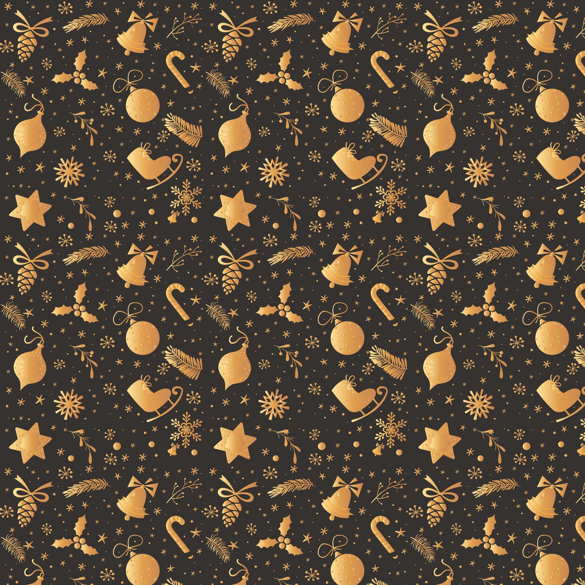 Winter Holiday Gold 12x12 Patterned Vinyl Sheet