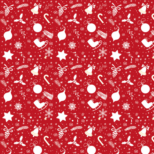 Winter Holiday Red 12x12 Patterned Vinyl Sheet