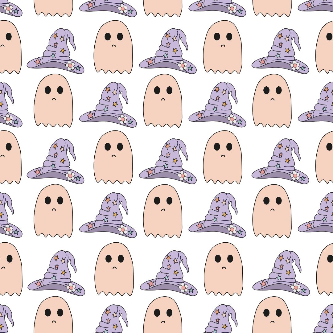 Witch Hats & Sad Ghosts 12x12 Patterned Vinyl Sheet