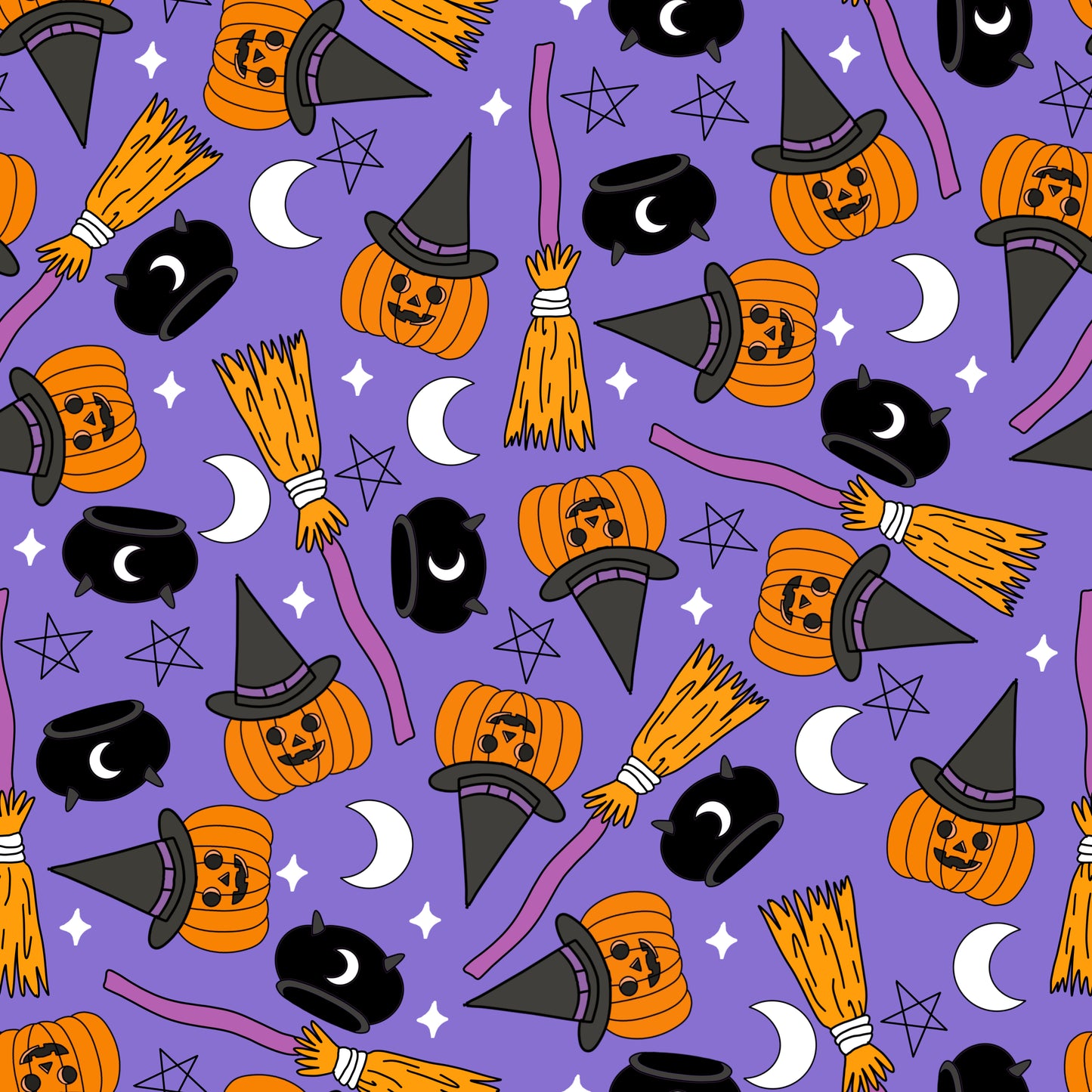 Witch Pumpkins 12x12 Patterned Vinyl Sheet