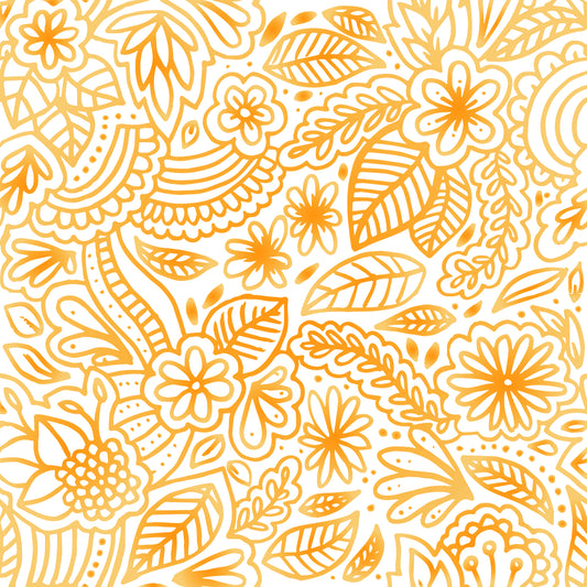 Yellow Orange Ombre Mandala 12x12 Patterned Vinyl Sheet
