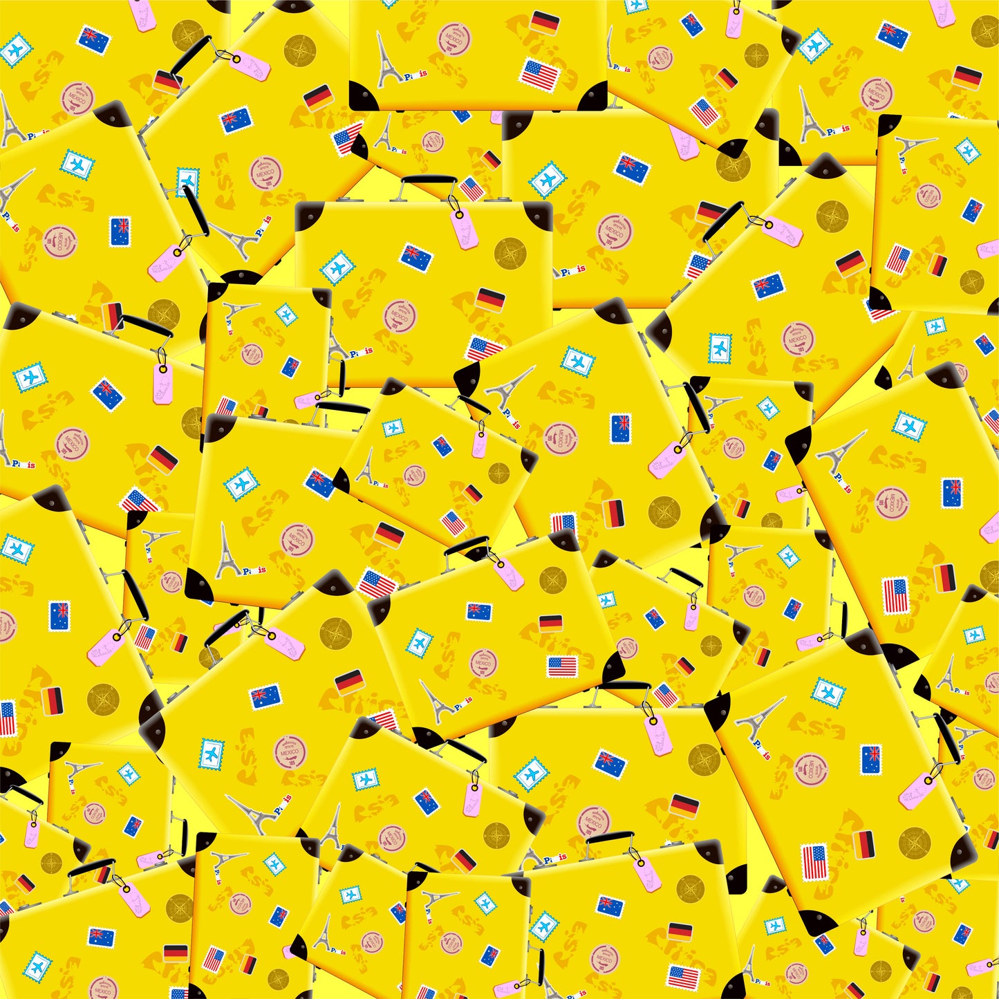 Yellow Suitcases 12x12 Patterned Vinyl Sheet