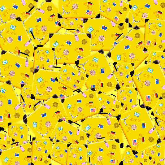 Yellow Suitcases 12x12 Patterned Vinyl Sheet